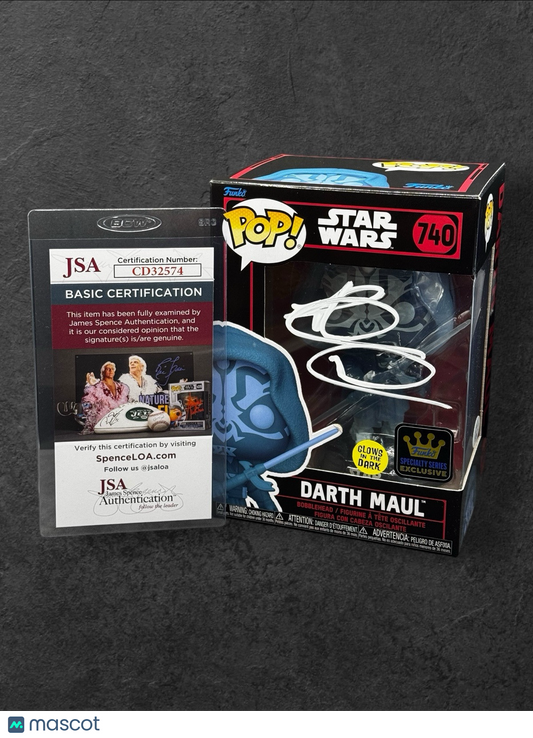 Glows in the Dark Funko #740 Signed (White) Darth Maul - By Ray Park
