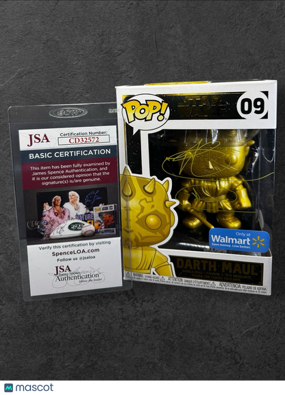 Funko Pop! Star Wars 09 Darth Maul Gold Signed By Ray Park With Gold Marker
