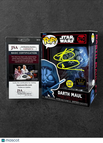 Glows in the Dark Funko #740 Signed Darth Maul By Ray Park - Last One!