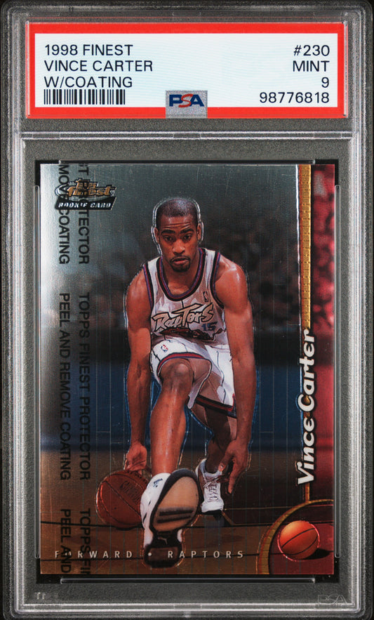 1998 Topps Finest Vince Carter Rookie PSA 9 (With Coating) – Iconic 90s Insert