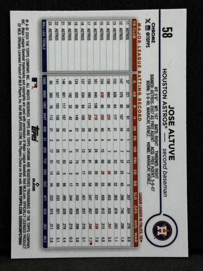 Jose Altuve 2021 Topps Chrome #58 RayWave Refractor