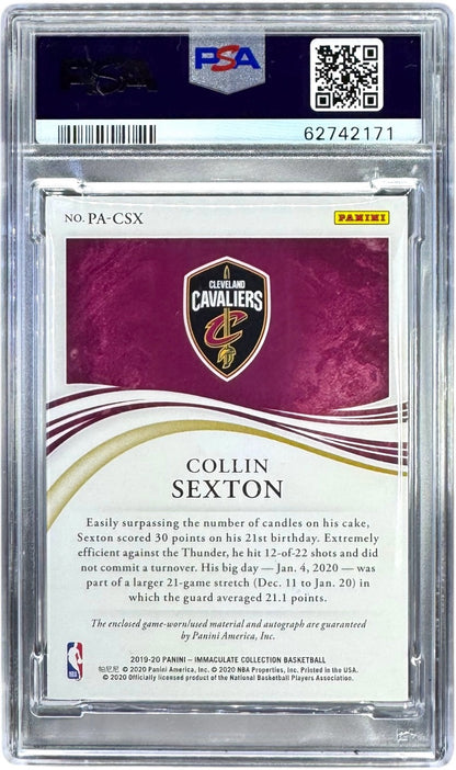 2019 Immaculate Premium Edition Collin Sexton RPA /14 PSA 8 – Multicolor Patch