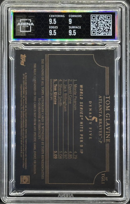 2014 Topps Dynasty Tom Glavine Auto Patch /10 - Arena Club 9.5 | HOF Braves Lgnd