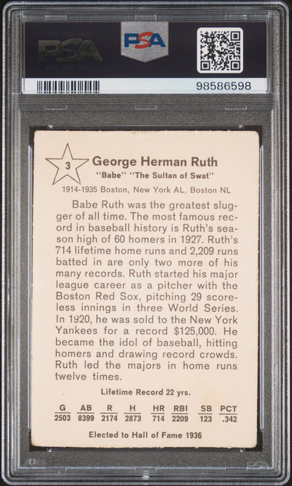 1961 Golden Press Babe Ruth #3 PSA 98586598