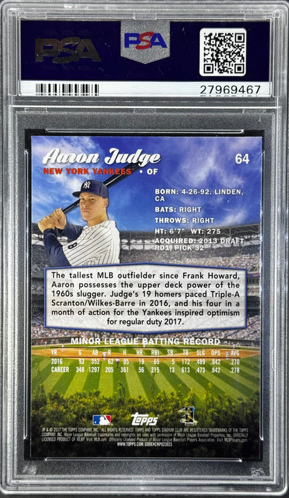 Aaron Judge 2017 Stadium Club #64 PSA 10