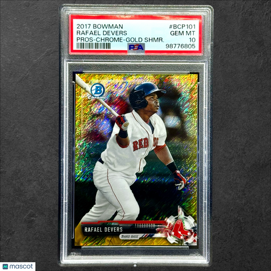 2017 Bowman Prospects Rafael Devers #BCP101 Pros Chrome Gold Shimmer /50 PSA 10