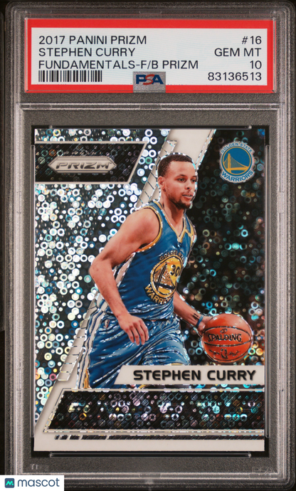 Stephen Curry 2017 Panini Prizm Fundamentals #16 B PSA 10